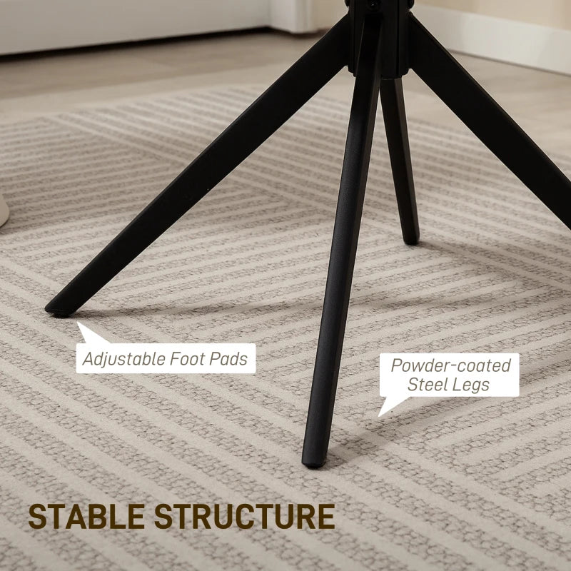 360-Degree Swivel Accent Chair in Teddy Fleece Fabric - Upholstered Tufted Armchair for Living Room, Bedroom, Home Office, White