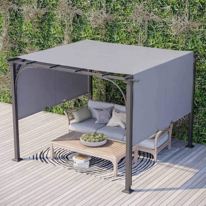 3m x 3m Grey Metal Pergola