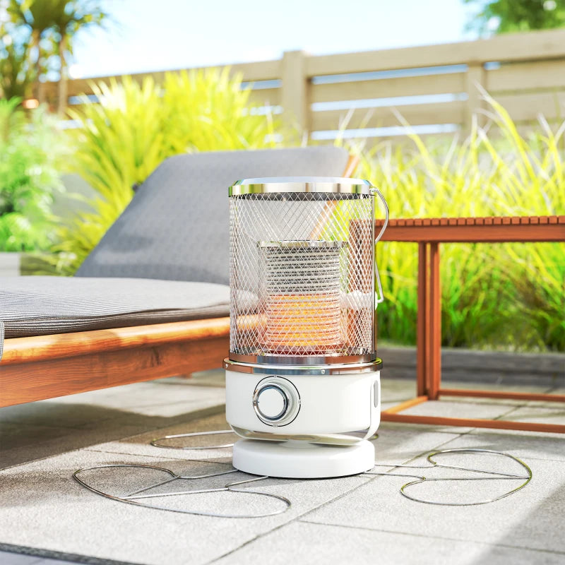 2000W Freestanding Outdoor Infrared Heater - 10-20㎡ Coverage, Tip-Over & Overheat Protection, Indoor/Outdoor Use, White