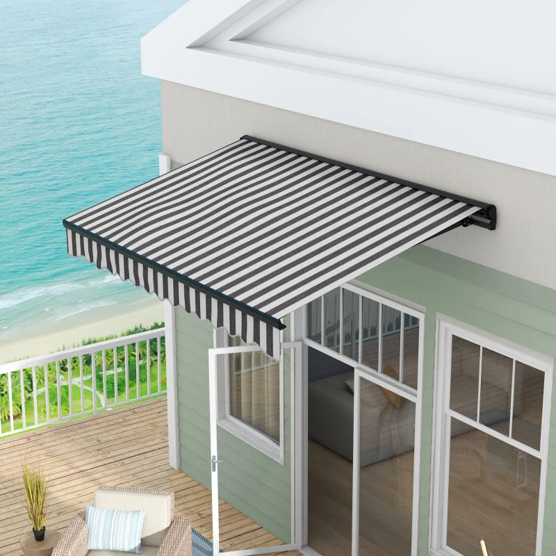 3m x 2m Striped Electric Awning - Fully Retractable
