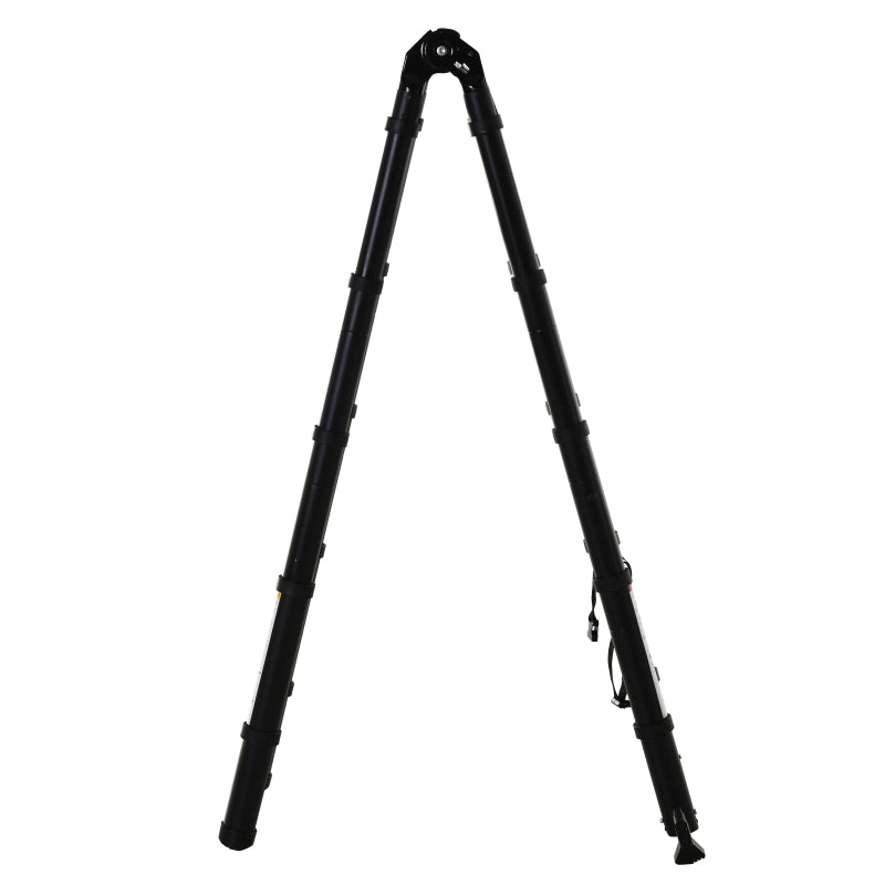 Black 10-Step Telescopic Aluminium Ladder for Home