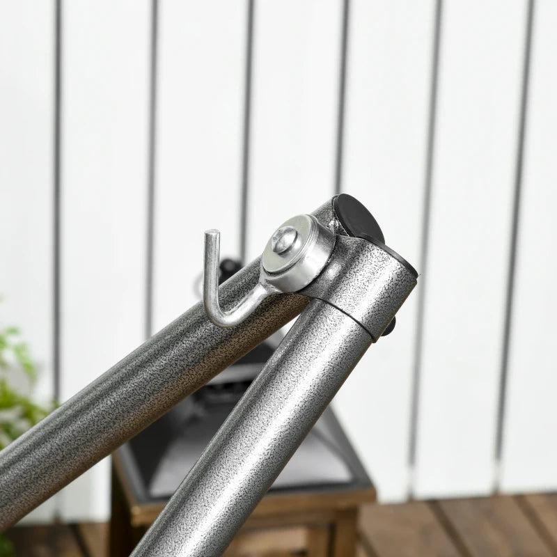 Black Foldable Hammock Stand with 2-in-1 Net & Clothes Rack, 120kg Capacity