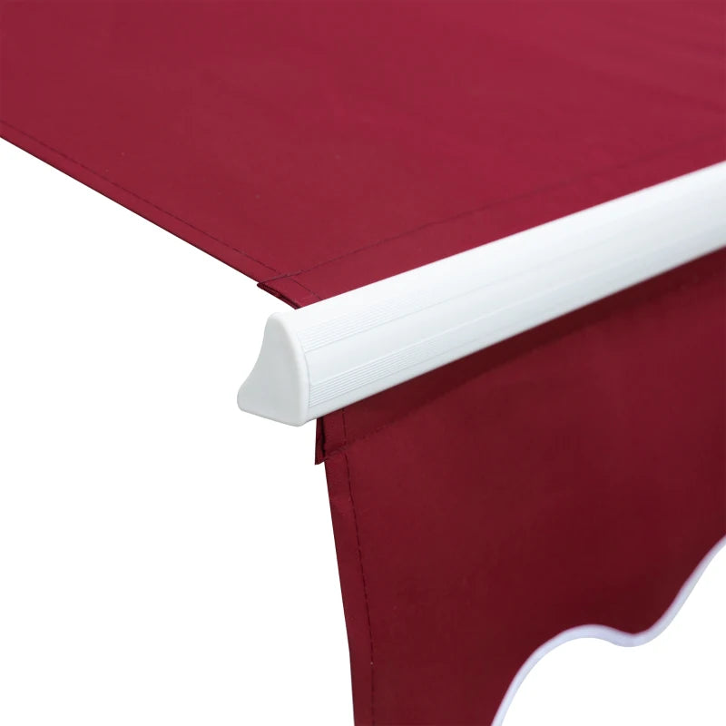 Red 3.5m x 2.5m Retractable Manual Awning Canopy