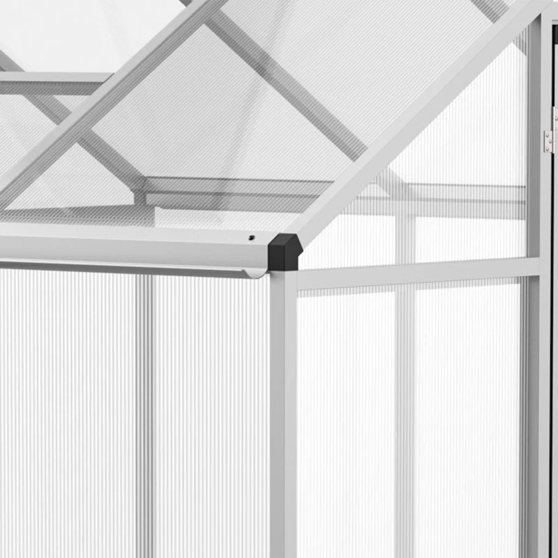 Clear Polycarbonate Walk-In Greenhouse - 303x183x195cm - Green