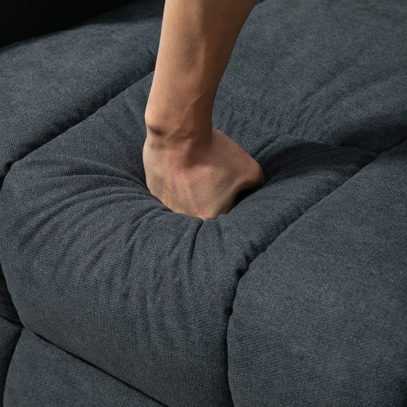 Oversized Riser Recliner Chair for Elderly - Fabric Lift Chair with Remote, Side Pockets, Cup Holder in Charcoal Grey