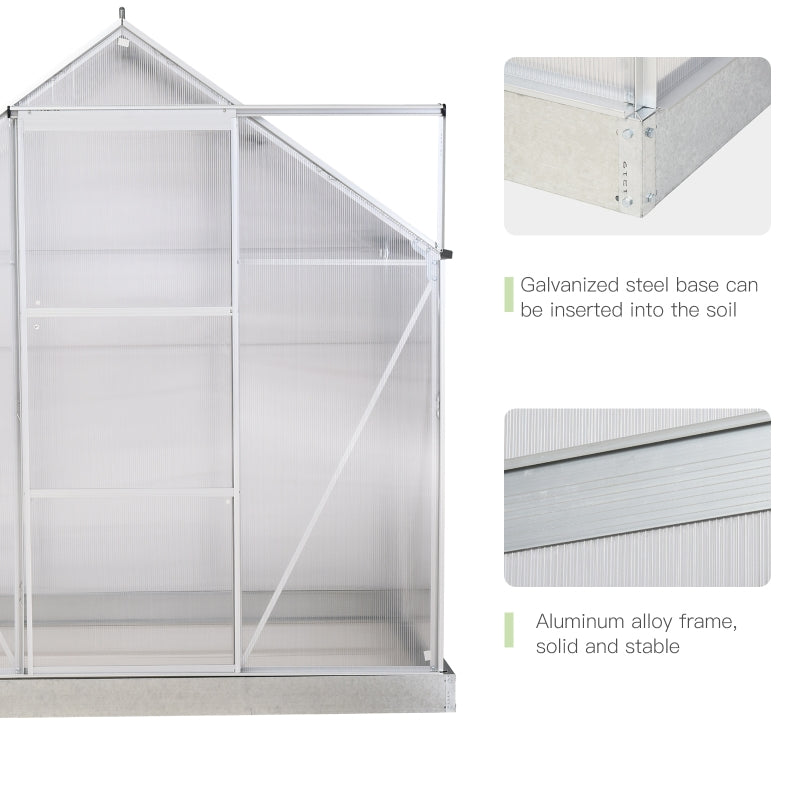 Polycarbonate Greenhouse 6ft x4ft - Clear