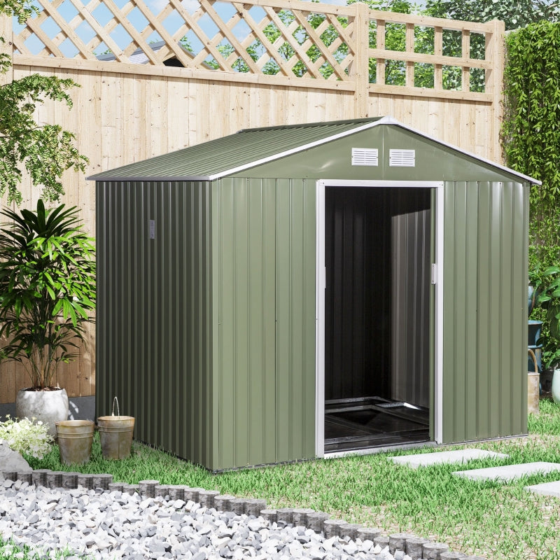 Light Green 9ft x 6ft Garden Metal Storage Shed