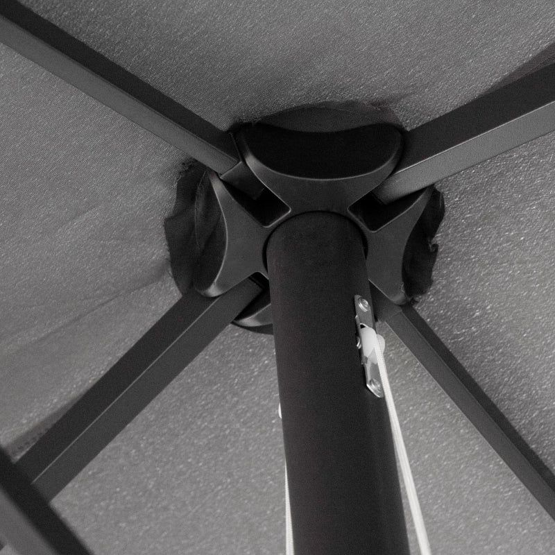 Double-sided Grey Sun Umbrella Canopy - 4.6M Crank Sun Shade
