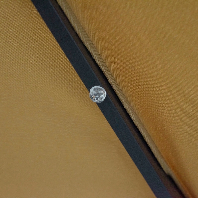 Brown 2.7m Patio Garden Umbrella with Tilt Crank and LED Lights