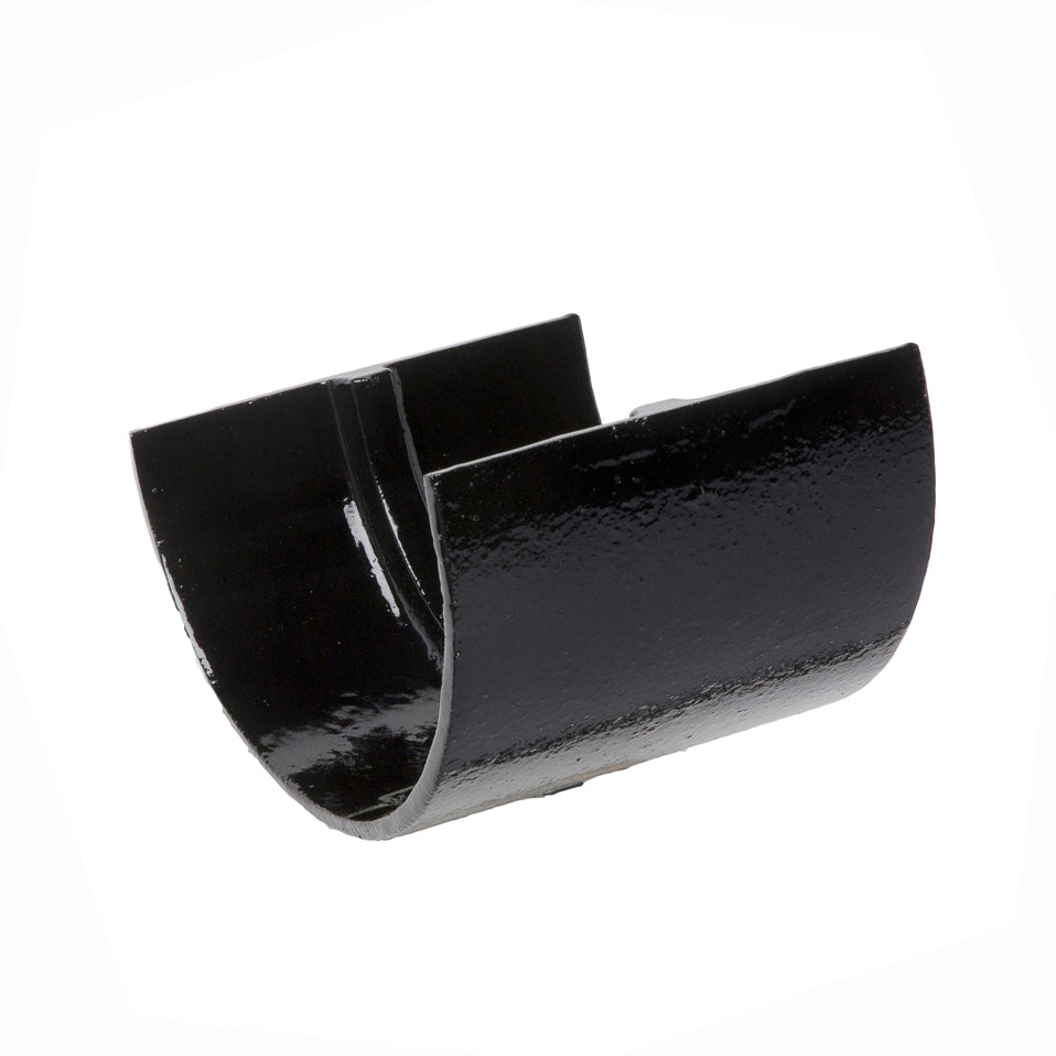 Hargreaves Cast Iron 125x75mm Deep Half Round Union Clip - Painted Black