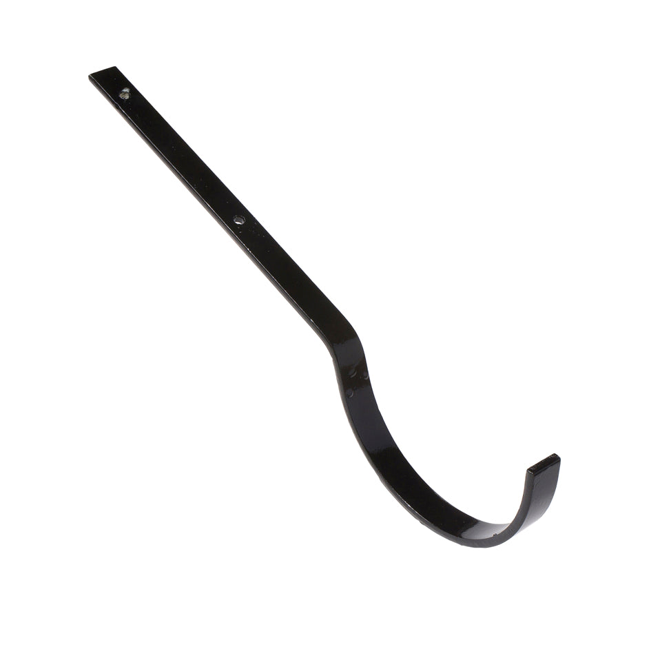 Hargreaves Cast Iron 100x75mm Deep Half Round Galv Top Fix Rafter Bracket - Painted Black