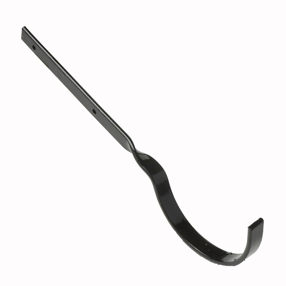 Hargreaves Cast Iron 125x75mm Deep Half Round Galv Side Fix Rafter Bracket - Painted Black