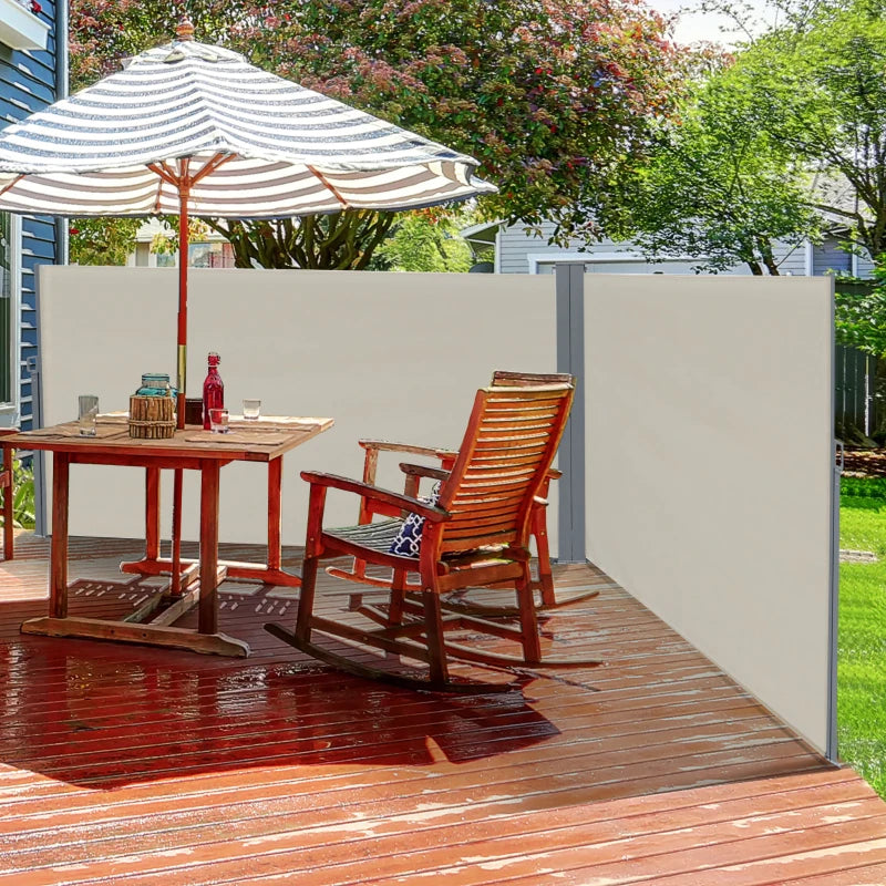 Cream White 6m x 2m Retractable Side Awning