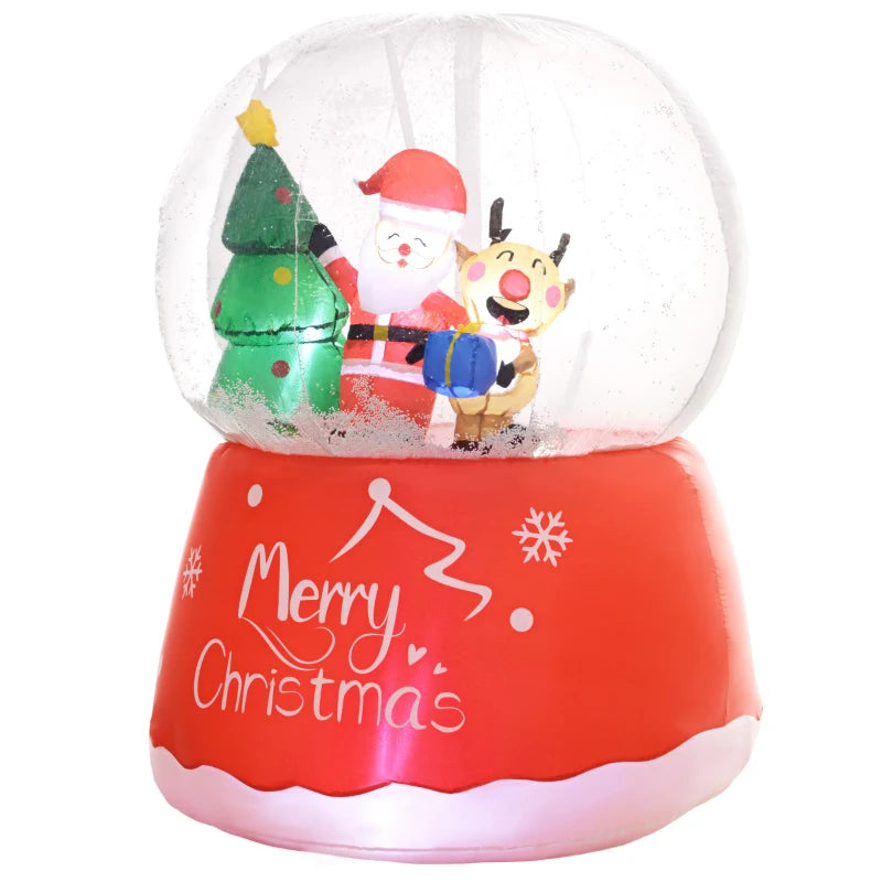 5.5ft Inflatable Snow Globe Christmas Decoration - Festive Holiday Yard Decor for Outdoor Winter Wonderland Display