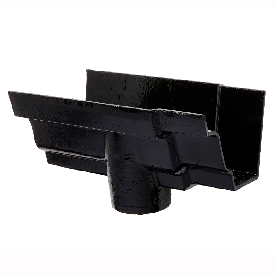 Hargreaves Cast Iron 125x100mm G46 Moulded 75mm Nozzle  - Painted Black
