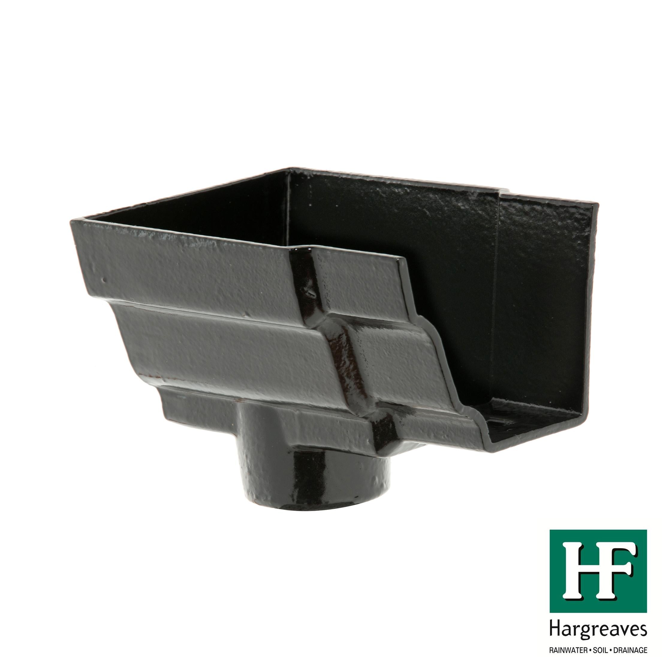 Hargreaves Cast Iron 150x100mm Internal H16 75mm Dropend Outlet - Painted Black