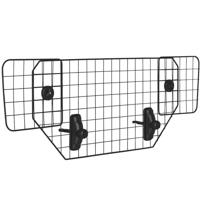 Adjustable Dog Guard for Cars - Metal Mesh Boot Barrier & Pet Headrest, 90-120W x 40.5H cm