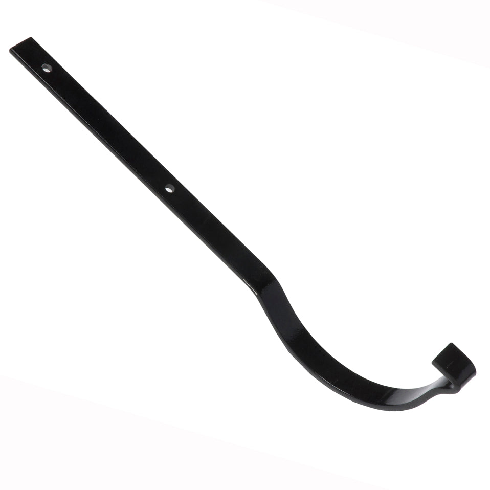 Hargreaves Cast Iron 150mm Beaded Half Round Galv Top Fix Rafter Bracket - Painted Black