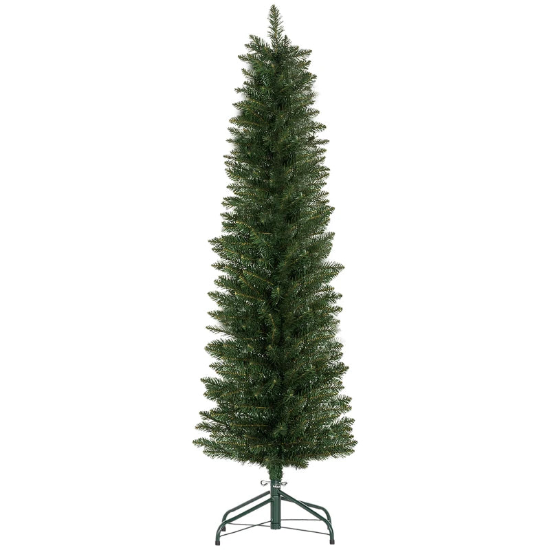 5ft Artificial Green Pencil Christmas Tree - Slim Design for Holiday Decor, Easy Setup, Perfect for Small Spaces
