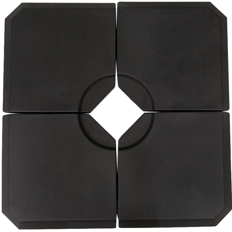 Black Cantilever Parasol Base Stand Weights, Set of 4, Up to 120kg