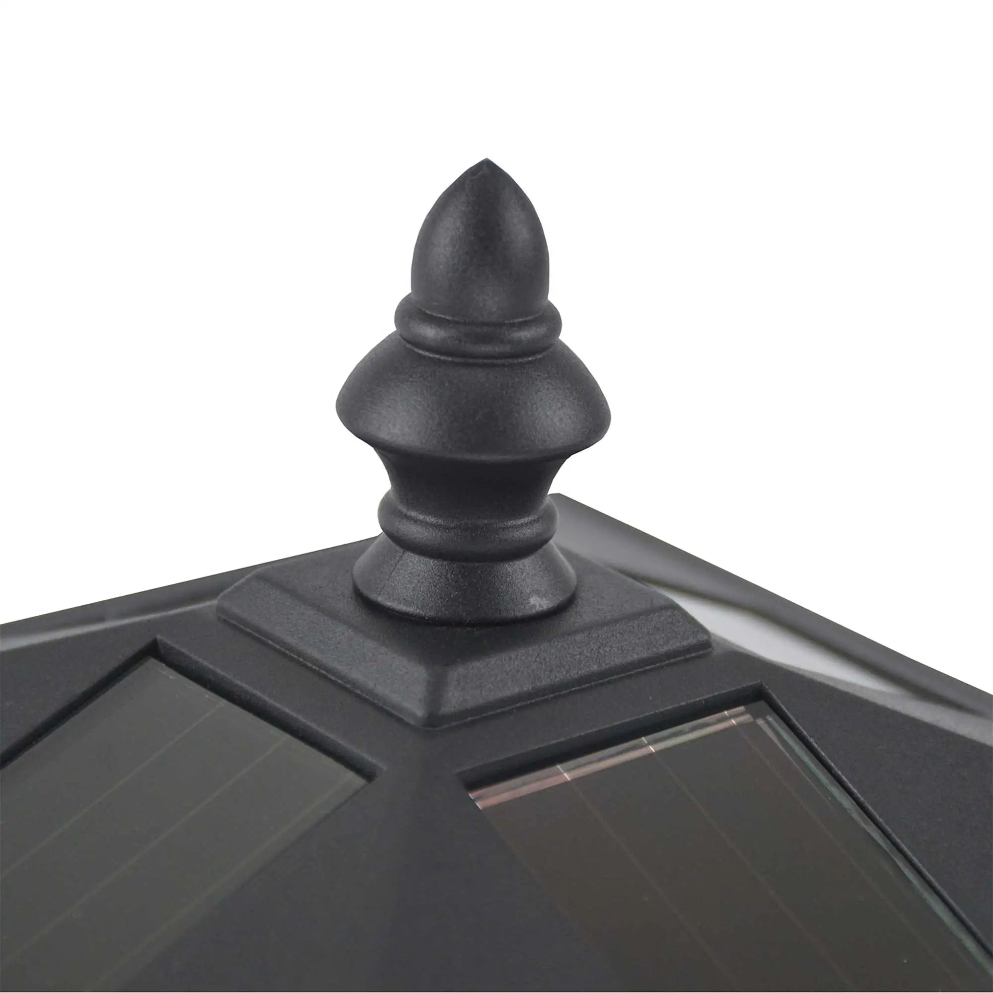 Black Garden Solar Lamp Post Photosensitive LED Lantern - 1.2M Tall