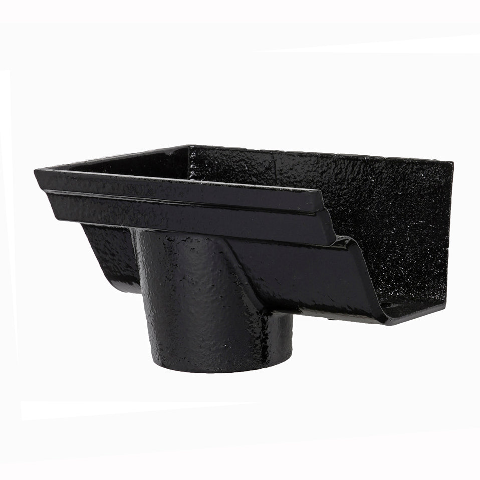 Hargreaves Cast Iron 115mm Internal Notts Ogee 65mm Dropend Outlet - Painted Black