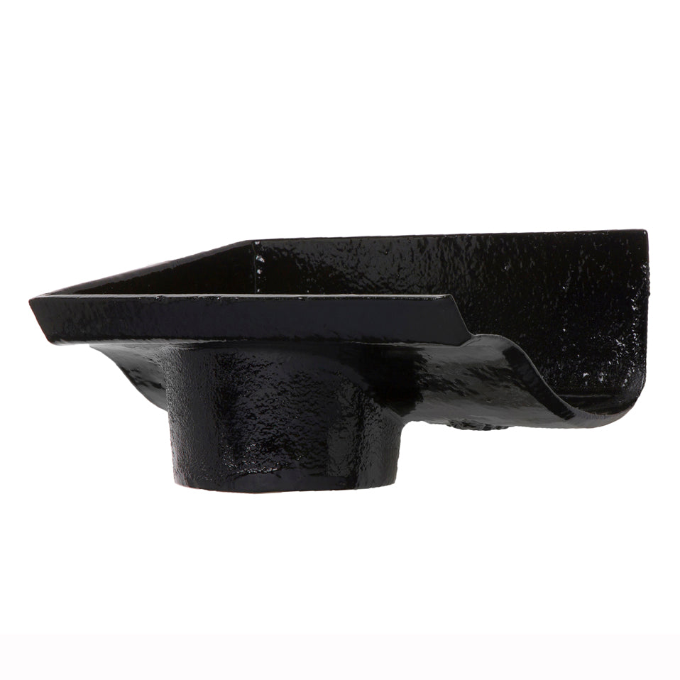 Hargreaves Cast Iron 125mm Internal Ogee 75mm Dropend Outlet - Painted Black