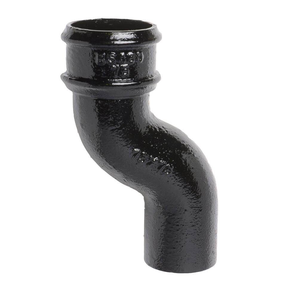 Hargreaves Cast Iron 75mm Rainwater Offset 75mm Projection - Painted Black
