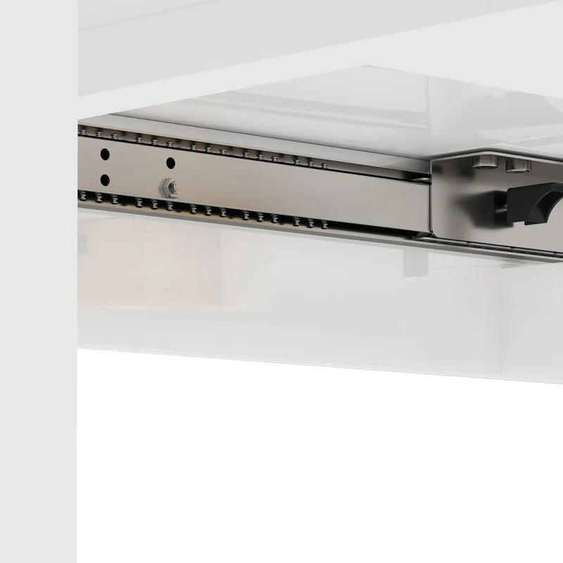 Extendable Six-Person High Gloss White Dining Table - Modern Design for Elegant Dining Rooms