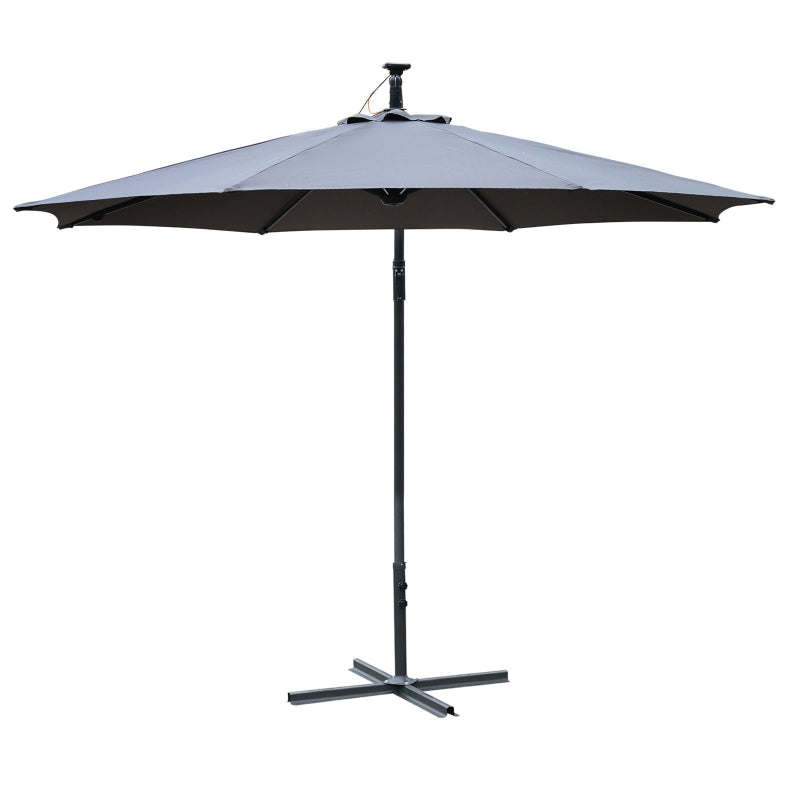 3m LED Cantilever Patio Umbrella - Grey