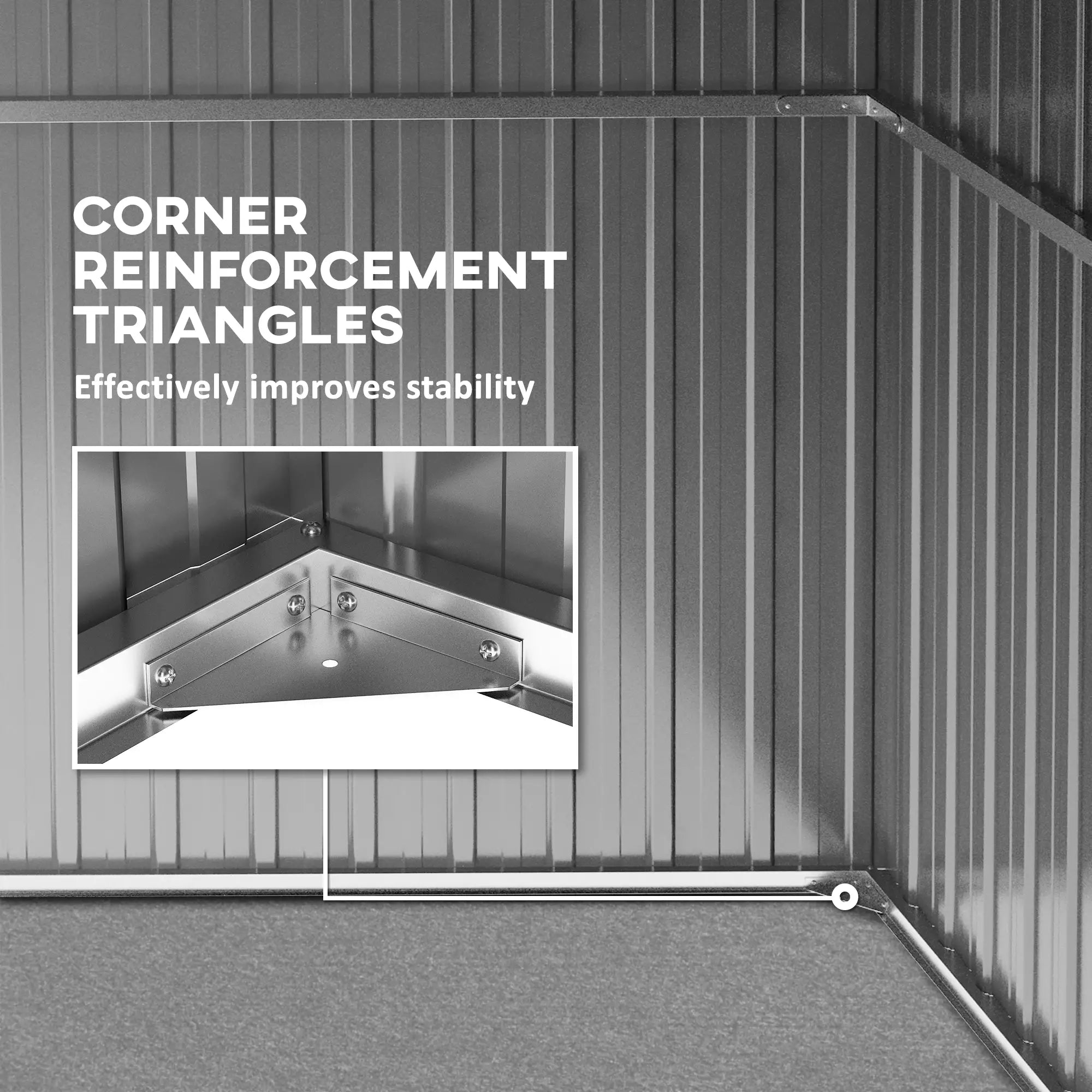 11ft x 5.6ft Dark Grey Steel Garden Shed With Lockable Doors and Gloves