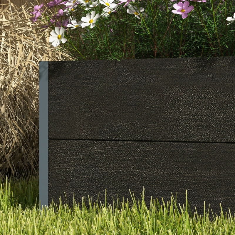 34 x 69.5cm Black Garden Planter Box with Back Trellis