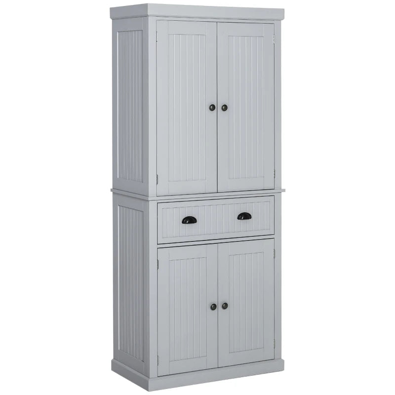 Freestanding Multi-Storage Kitchen Cabinet in Stylish Grey for Organized Cooking Space