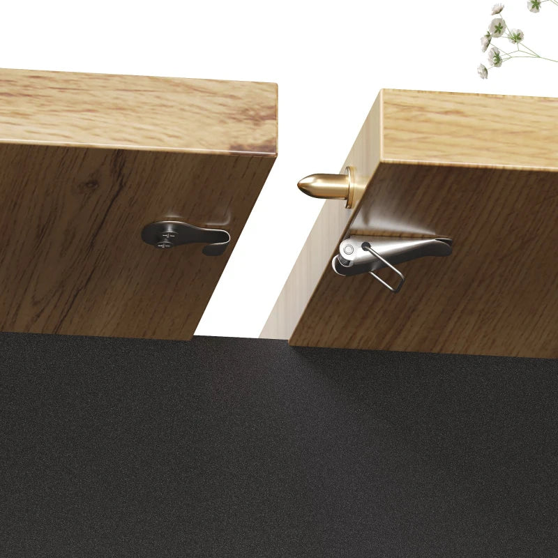 Telescopic Foldable Kitchen Table for 4-6 People with Soft-Close, Hidden Storage, 110x80x75 cm, Black & Natural Finish