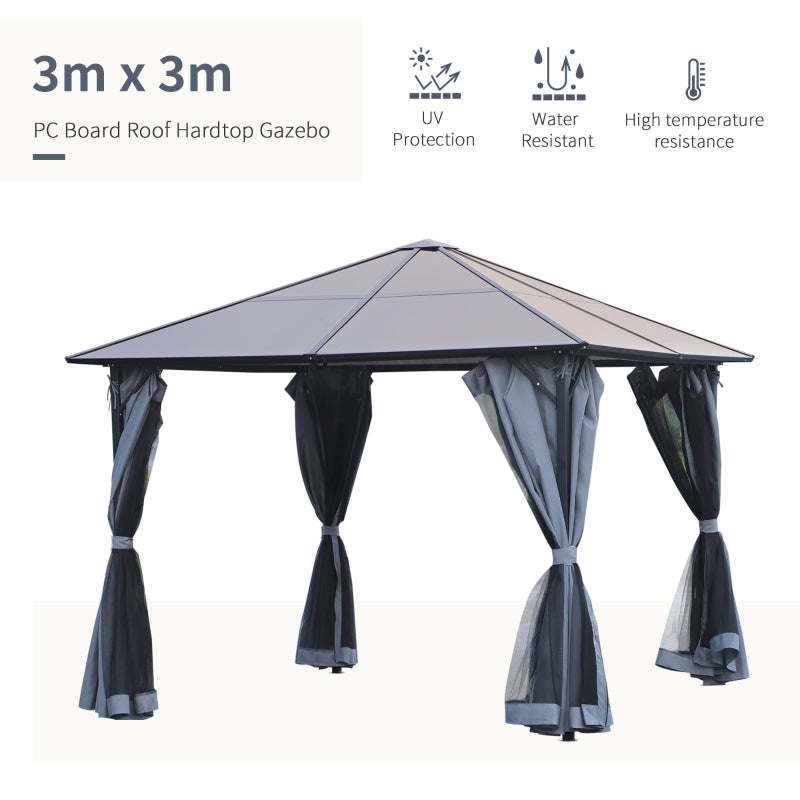 3m x 4m Aluminium Hard Top Gazebo