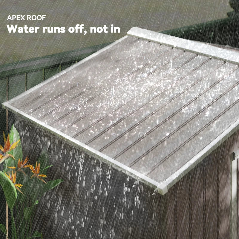 Grey 7ft x 4ft Lockable Garden Metal Storage Shed With Air Vents