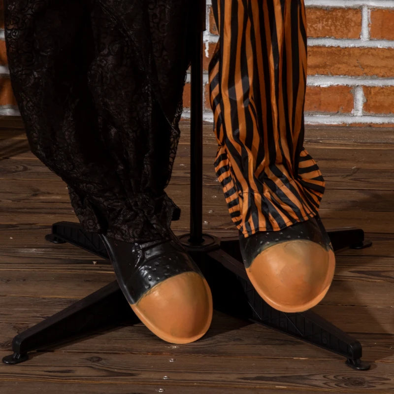 67" Life Size Animated Talking Circus Clown - Outdoor Halloween Decoration with Light Up Eyes & Laughter Prop