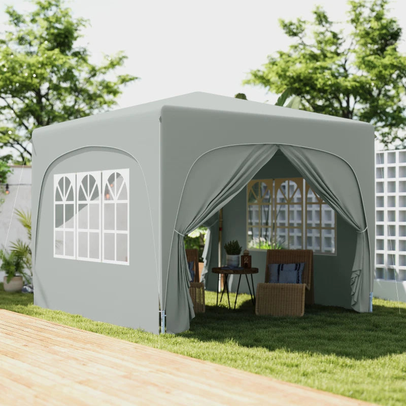 Light Grey 3x3m Pop-Up Gazebo with Accessories