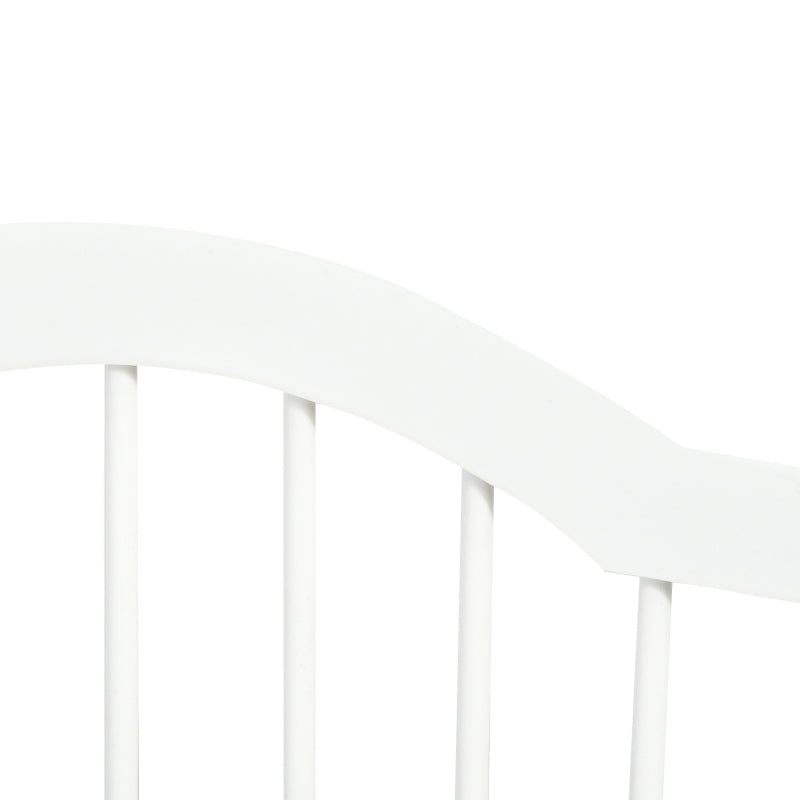 Freestanding 3 Panels Dog Gate with Support Feet - White Wooden Safety Barrier for Pets