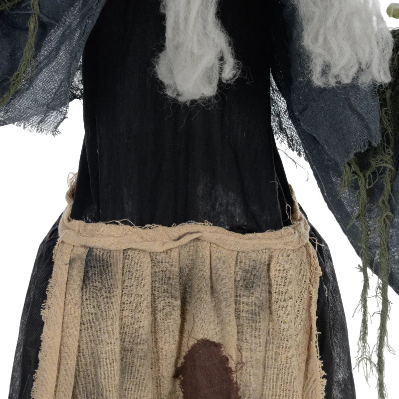 5'2" Hunchback Witch Halloween Animatronic with Glowing Eyes - Spooky Decor for Haunted House & Halloween Parties