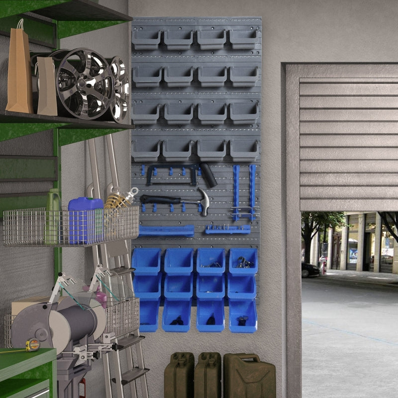 Efficient 44 Piece Wall Tool Storage Solution