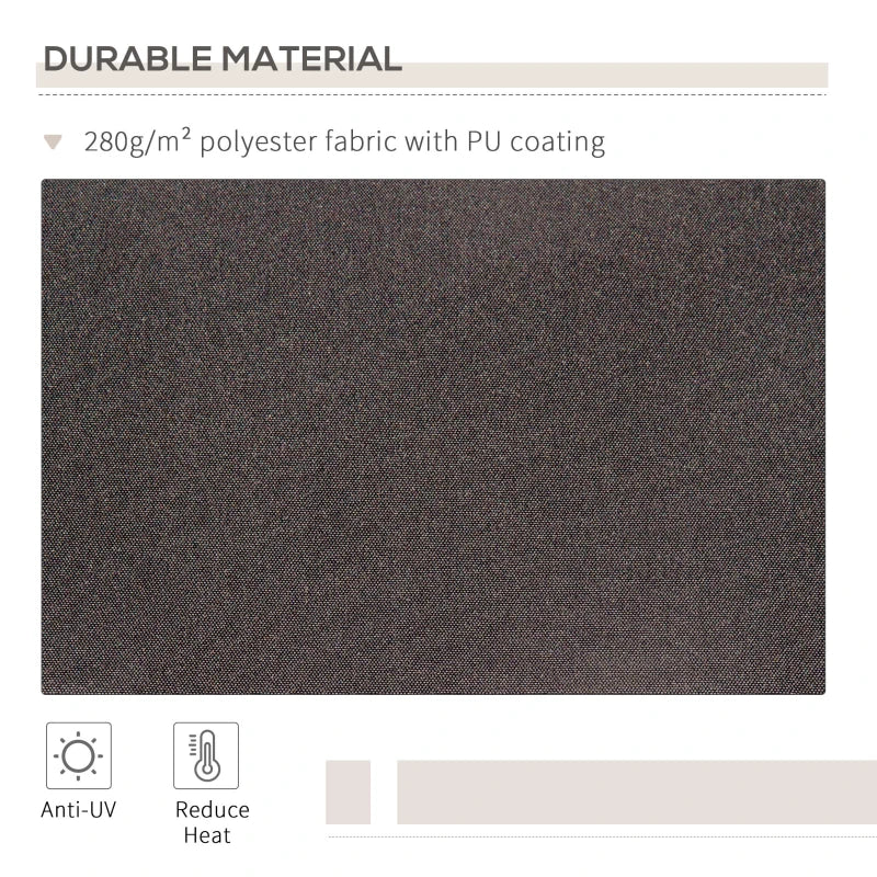 Grey 3m x 2m Retractable Porch Shade