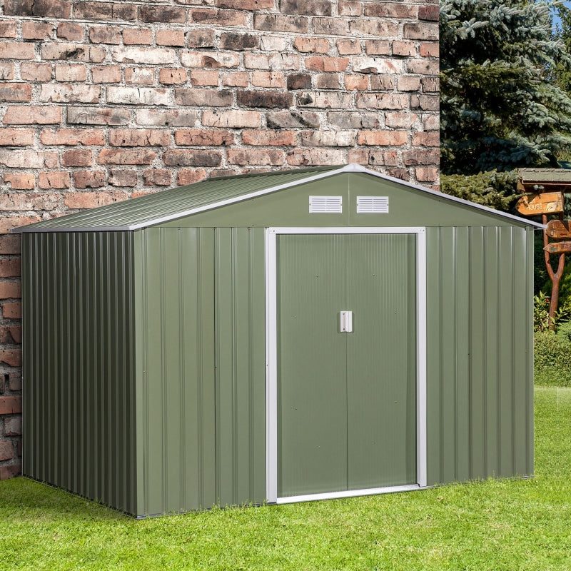 Light Green 9ft x 6ft Garden Metal Storage Shed