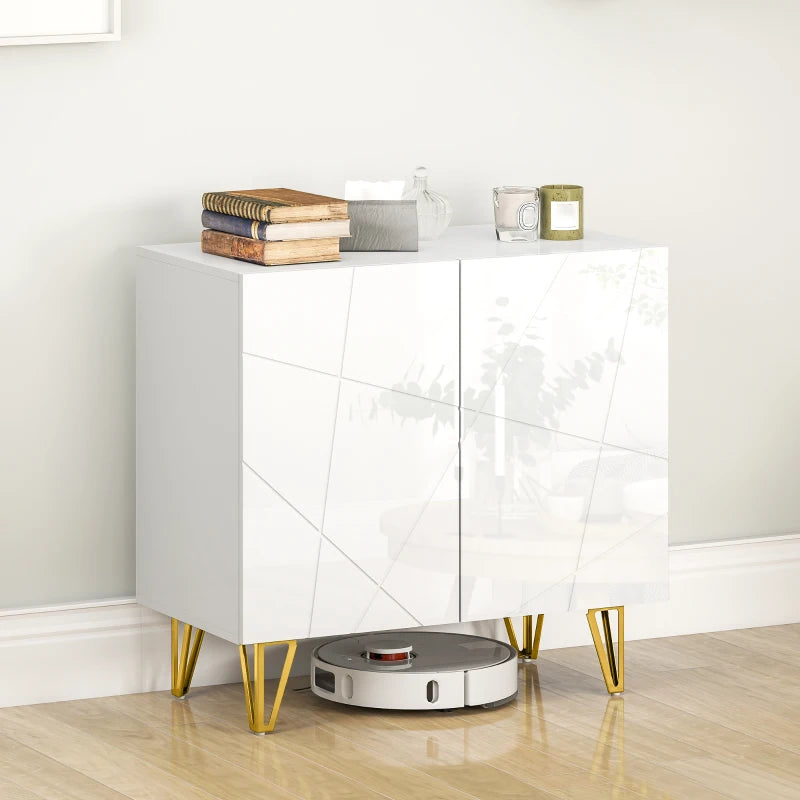 Modern High Gloss White Sideboard with Hairpin Legs for Stylish Home Storage