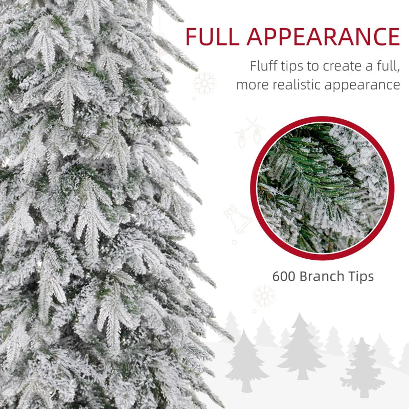 6ft Unlit Artificial Christmas Tree - Snow-Covered Holiday Decor for Festive Home Decoration