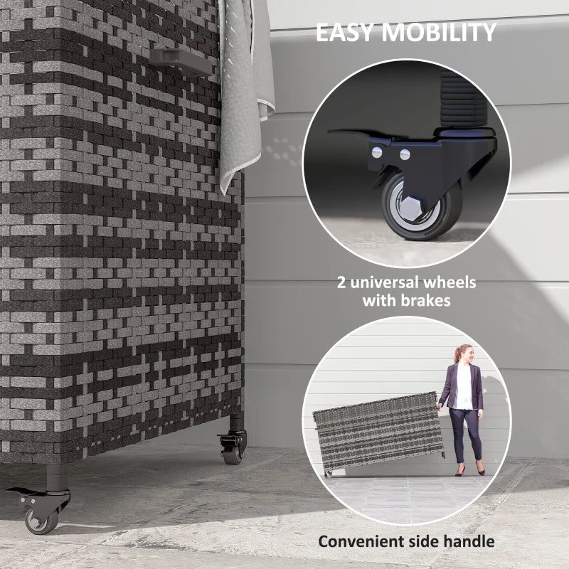 Dark Grey 627L Rattan Storage Box - Stylish Outdoor & Indoor Organizer