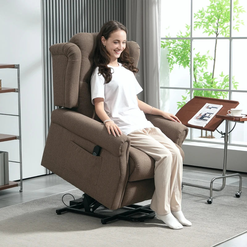 Dark Brown 45° Lifting Riser Recliner Armchair for Comfort and Support