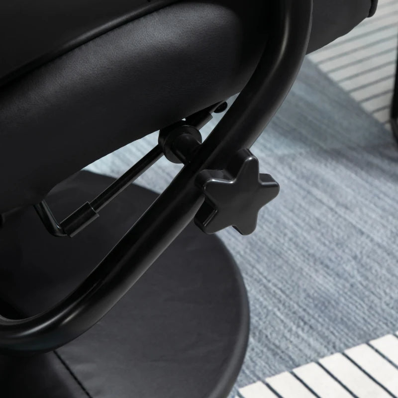 Faux Leather Swivel Recliner Chair with Footstool, Remote Control Massage Armchair, Stylish Black Design
