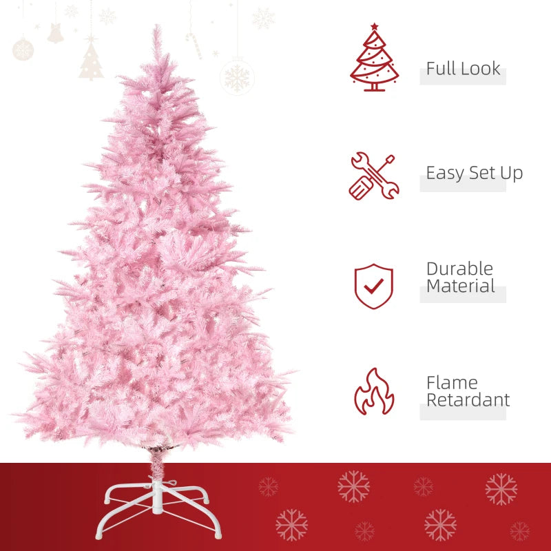 5FT Pink Artificial Christmas Tree with Automatic Open - Perfect Holiday Decoration for Home Parties and Festive Celebrations