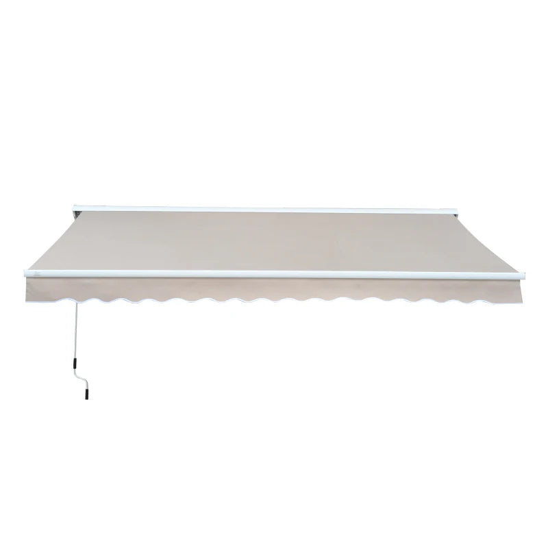 Outsunny 2.95Lx2.5M Retractable Manual/Electric Awning-Cream White/White